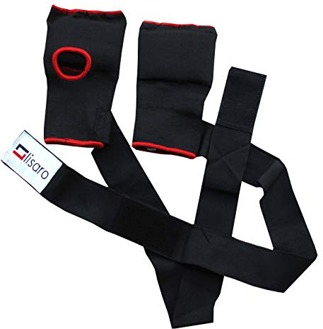 lisaro Gr. L Neu Boxen Elastisch Innenhandschuhe MMA Boxbandagen Handschuhe ohne Daumen mit Polsterung