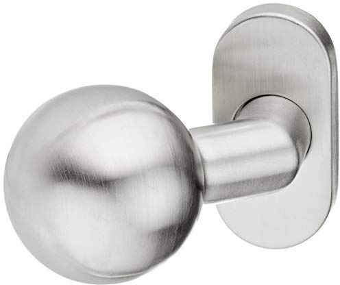 Marchesi Edelstahl-Türknopf auf ovaler Rosette | Fixknopf | Fixknauf | 1 Stück | Niro | Inox