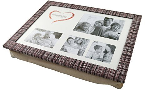 PrimoLiving Knietablett mit Fotorahmen - 43 x 32,5 x 8 cm – Tablett als Laptopunterlage – Sofa oder Bett-Tablett – P-115