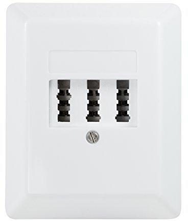 BIGtec TAE Dose Telefondose Aufputz NFF AP Anschlussdose 3x6-polig signalweiß weiß Telefon DSL-Splitter Fax Modem Router Anrufbeantworter