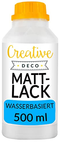 Creative DECO 500 ml Barniz Manualidades para Pintura Acrílica Mate | Botella de Acabado de Superficies a Base de Agua | Laca Incolora Permanente | Uso Interior y Exterior Decoupage, Bricolaje