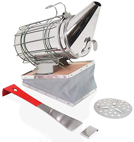 Aestic Bee Hive Smoker Stainless Steel 12 inches/28 cm tall with Heat Shield Beekeeping Hive Tool