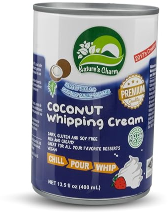 Nature’s Charm Kokosnussmilch zum Aufschlagen I Vegane Kokosmilch I Ideal zum Backen, für cremige Desserts und süße Rezepte I 6 x 400 ml