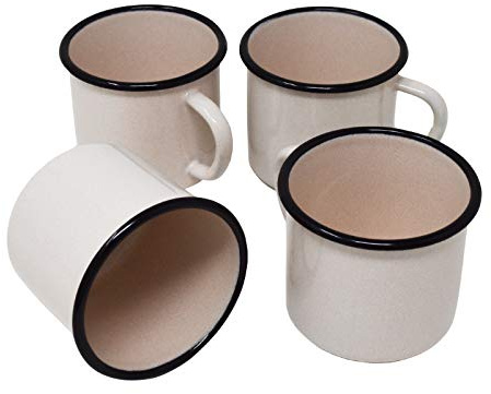 Madacha 4 Becher aus emailliertem Metall, 250 ml