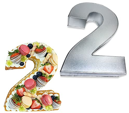 Global Outlet Ltd 0-9 Number Individual Cake tins for Baking and Birthday, Wedding Anniversary & Parties, Metallic Cake molds (2)