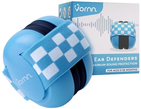 VORNN Baby Ear Defenders & Infant Headphones Noise Cancelling Earmuffs for Babies and Toddlers 0-36 Months in Blue | CE & UKCA Certified for Hearing Protection, Comfortable Fit & Safe Sleep
