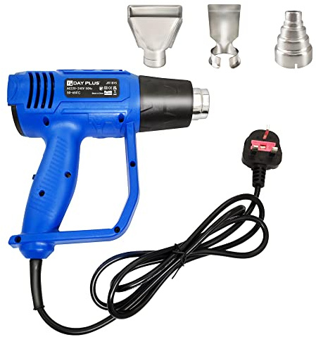 Pistolet à Air Chaud 2000W, Décapeur Thermique avec 2 Températures Réglables: 300°C -300L/min, 600°C -500L/min, 3 Buses Pour Travaux Manuels, Rétrécissement du PVC, Décapage Peinture