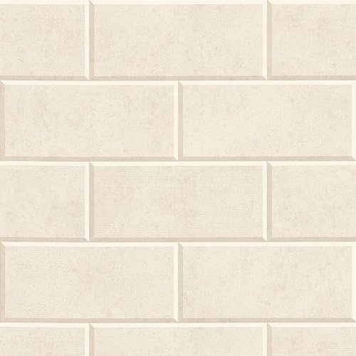 Stein Kacheln Tapete Profhome 343225-GU Vliestapete leicht strukturiert unifarben matt beige creme 7,035 m2