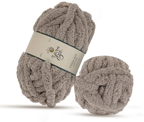 Yarn Bee Jumbo-Garn zum Häkeln und Stricken, weicher Garnknäuel, 28 Meter aus 100 % Polyestergarn zum Häkeln von Decken, Hüten und mehr, DIY-Zubehör