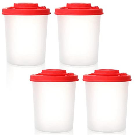 Josenidny 4 PEZZI Sale e Spargitore Sala Resistente all'Umidità con Coperture Coperchi Condimento ermetico Lattine Plastica