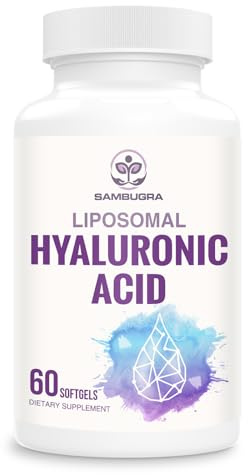 Sambugra Liposomal Hyaluronic Acid 1000mg, High BioavailabilityHyaluronic Acid Capsules, Dietary Supplement Support Skin and Bones, 60 Capsules