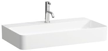 LAUFEN VAL Aufsatzwaschtisch, 1 Hahnloch, ohne Überlauf, US geschl. 750x420mm, H8162857571111, Farbe: weiß matt