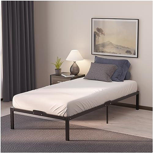 Dreamzie Metallbett 90x200 mit Lattenrost - Bettgestell 90x200 mit Füßen - Höhe 45 cm - Stabil, Einfacher Aufbau, Viel Stauraum