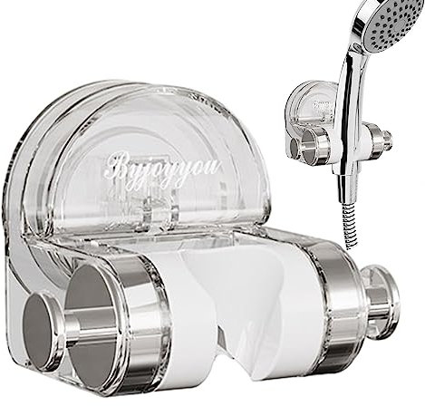 Novent Support de tuyau de douche réglable avec ventouse, support de douche sans perçage, support de pommeau de douche avec ventouse, support mural pour douche, salle de bain