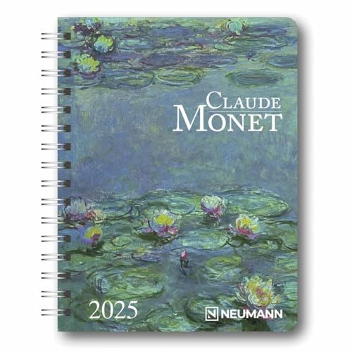 N NEUMANNVERLAGE - Claude Monet 2025 Diary, 16,5x21,6cm, Taschenkalender mit zwölf Bildseiten und Notizseiten, herausnehmbaren Planer, Jahres- und Monatsübersicht und internationales Kalendarium