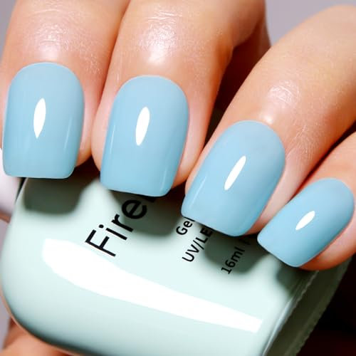 Firedeep Sky Blue Gel Nail Polish,16ML Blue Nail Polish UV/LED Soak Off Gel Polish for Nail Art Manicure DIY at Home 1Pcs