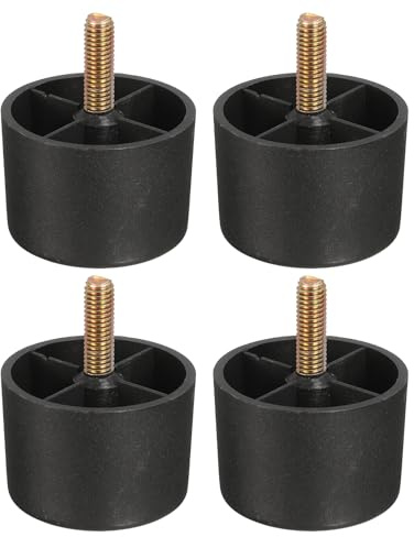 sourcing map 4 Pcs M8 x 1.4 x 2 Inch Furniture Legs, Plastic Sofa Couch Legs Tapered Replacement Legs Tapered Feet for Chair Sofa Dresser Cabinets Bed, Black