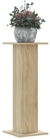 Homgoday Pflanzenständer 2 STK. Blumenständer, Dekosäule für Pflanzen, Blumenhocker Blumensäule Blumentisch Blumentopfhalter Bestelltisch Sonoma-Eiche 30x30x80 cm Holzwerkstoff