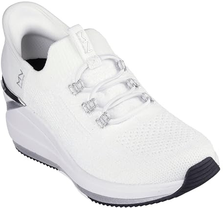Skechers Women's The Triple Wedge-Dallis Sneaker, White, 8