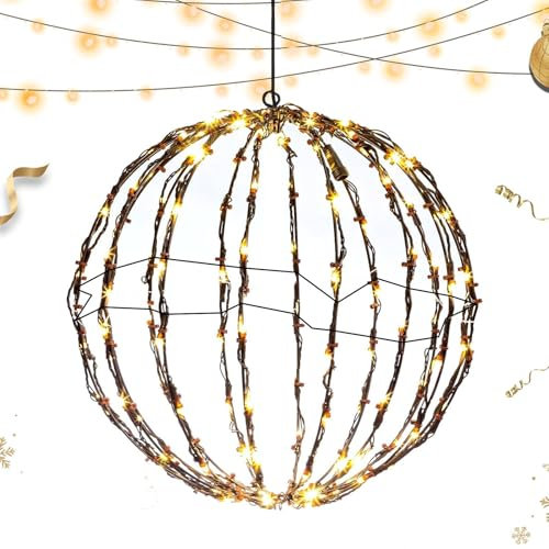 Spherical Ball Lights - LED Light Up Balls for Parties, Battery Powered Tree Light Balls | Outdoor Christmas Illuminated Sphere Balls, Led Lights, Bo