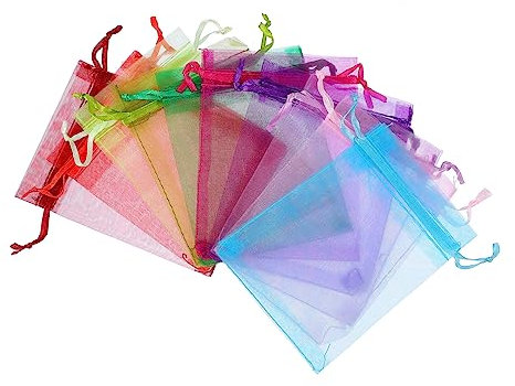 FRCOLOR 100 Stück Kosmetikbeutel aus Netzstoff mit Kordelzug Leicht und Tragbar Praktisch für Täglichen Gebrauch Geschenkverpackung Geeignet