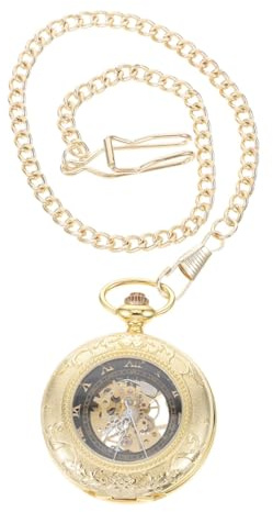 GLSTOY Vintage Taschenuhr Mit Römischen Ziffern Und Mechanisches Design Für Herren Als Geschenkidee Oder Dekoration