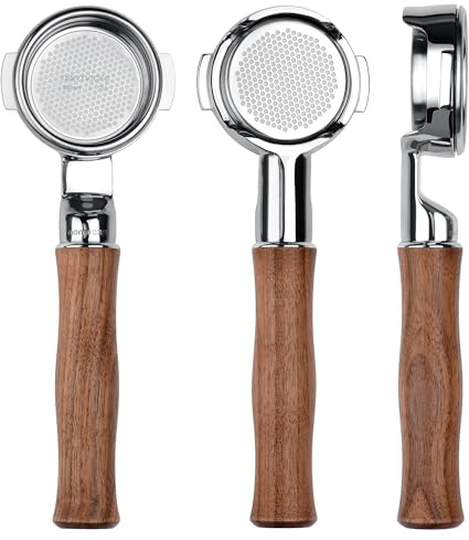 Normcore Portafiltro delgado de 58 mm con cesta de precisión de alta extracción de 18 g, mango de nogal americano genuino para máquinas Breville Sage de 58 mm