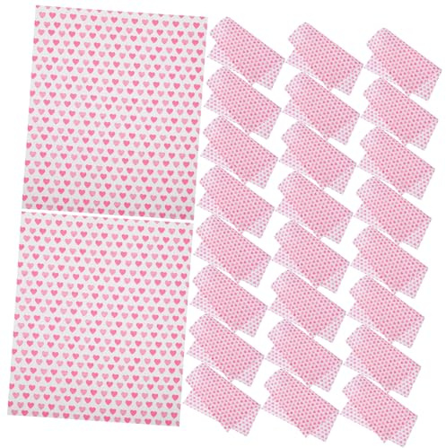BAZEITFLOW 50pièces Papier Sulfurisé Forme De Cœur Résistantes Chaleur Huile Pour De Gâteaux Et Cuisson Polyvalente Usage Domestique Et Commercial