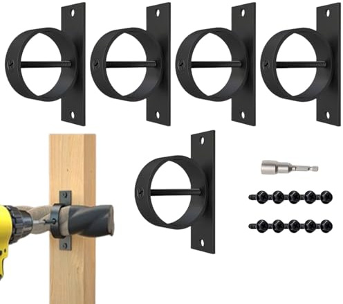 Seilhalter Set, 5 Schwarze Seilhalters, 850g Seilhalterungs-Set, Robuste Kabel & Seilbefestigung mit Schrauben, Sicher Stabil Vielseitige Wand Deckenhalterung für Büro, Garten, Industrie