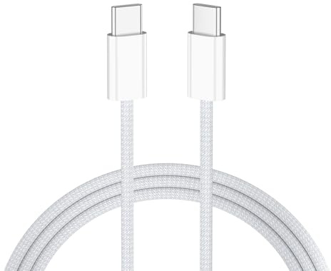 Câble USB C vers USB C 1M, Câble USB Type C Charge Rapide PD 60W Nylon Tressé Compatible avec Samsung Galaxy S20 S10 S9 S8, Pad Pro, Google Pixel, Ordinateur portable (1M)