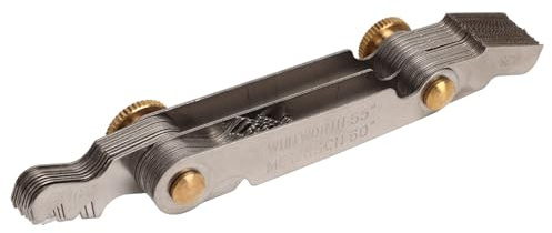 Baxnore Set di misuratori di passo per filettature professionali, 52 lame, strumento di misurazione per viti imperiali metriche in acciaio inossidabile 55° 60°, per macchinisti, in