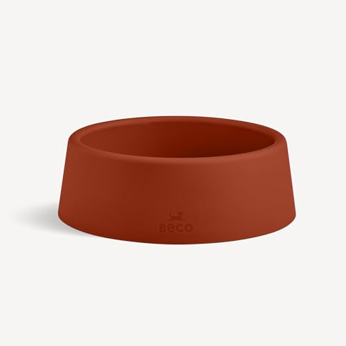 Beco Hundenapf – Futternapf für Futter und Wasser, Stabiler Futternapf, recycelter Kunststoff, Rutschfester Gummiboden, Terrakotta, groß