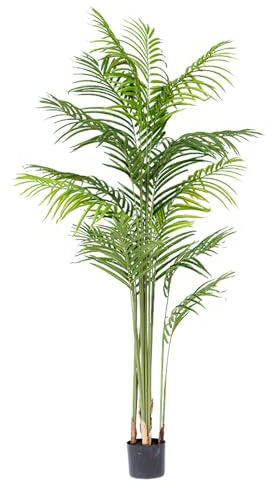 Künstliche Areca-Palme für den Innenbereich, lebensechte künstliche tropische Boden-Topfseide, Dekoration für Zuhause und Büro