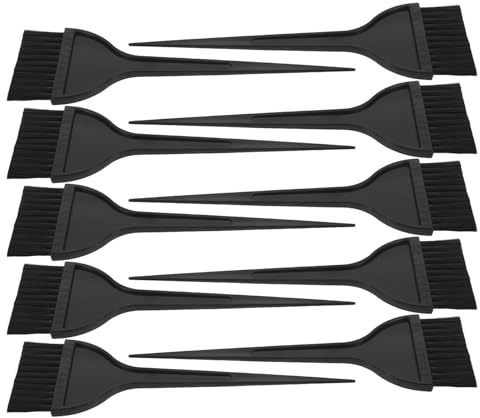 POPETPOP Aplicadores de Tinte para Cabello Negro Kit de 10 Pinceles para Portátil con Control de Porciones de Plástico, Portátil con Control de Porciones para Uso en Casa y Salón