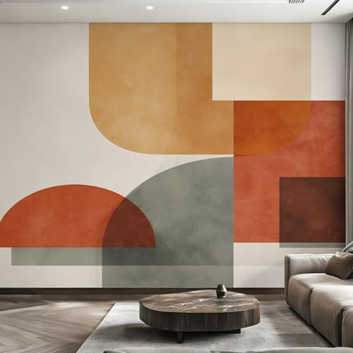 Générique Papier Peint Panoramique Rétro Années 60 Années 70, Papier Peint Milieu du Siècle Fond pour Chambre Wallpaper, Fresque Murale pour Salon Salle Deco Murale, 100x70cm D&O195