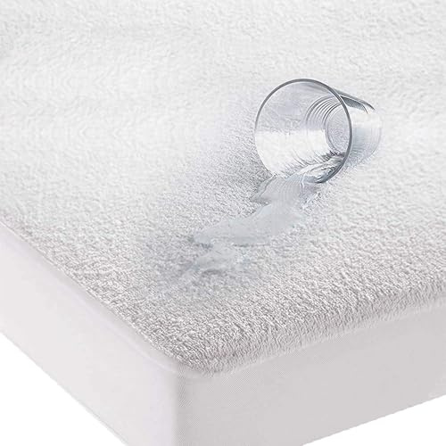HIGH LIVING Waterproof Mattress Protector Cotton Terry Towel Aloe Vera treated Extra Deep Cover Anti Allergy and Breathable (Double 137x190)