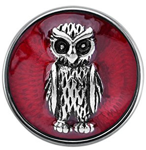 Quiges Damen Click Button 18mm Chunk Braunes Email Eule für Druckknopf Zubehör