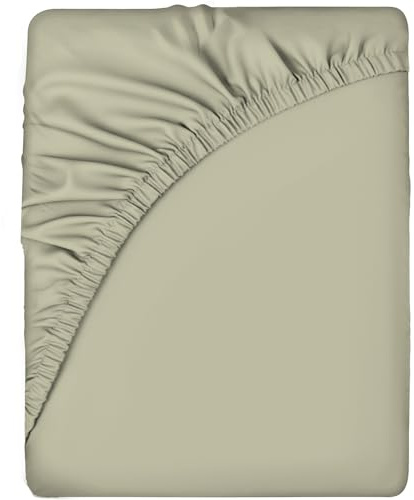 Sleepdown Fitted Sheet Super Soft Cosy Easy Care Polycotton Bed Linen Luxury Bedding Bedsheet 25 cm Deep Non Iron - Ivory - King