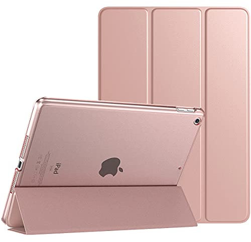 TiMOVO Funda Protectora para Nuevo iPad 9ª Generación 2021/iPad 8ª Gen 2020 10.2, Delgada Carcasa Trasera Esmerilada Translúcida con Auto Sueno/Estela para iPad 7ª Gen 10.2 2019, Oro Rosa