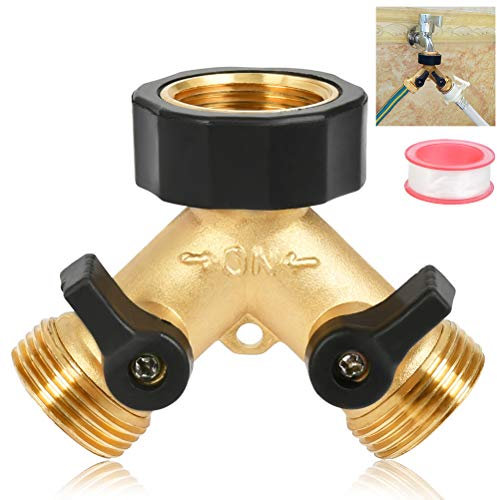 TIMESETL Robinet Double Machine a Laver 2-Voies Y-Distributeur 3/4 Pouces pour Connexion de 2 Appareils