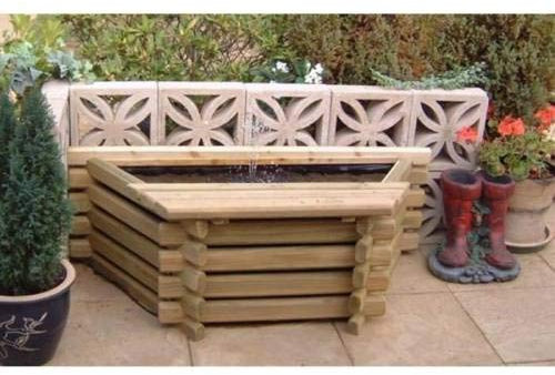 Norlog New Garden Pool Flat Back 25 Gallon Fish Pond with Liner Outdoor Water Feature