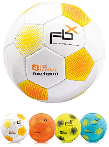 meteor Fotboll Träningsboll Varje storlek 5 4 3 1 Officiell match Vuxna Junior Barn Fotboll Futsal Professionellt Klubblag Inomhus Utomhuslek Leksak Många färger FBX (4, vit)