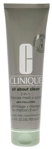Clinique All About Clean 2-in-1 Charcoal Mask + Scrub | Detoxifying + Refining Face Mask And Exfoliating Face Scrub, 100 ml.