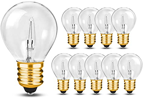 OHLECTRIC 10 Pack - S11 Specialty Light Bulbs, E17 Intermediate Base, Dimmable Warm White 2700K, Outdoor-Rated