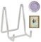 Plate Holder Easel Display Stand - 4.5 inch Metal Plate Stands for Display - Tabletop Picture Stand - Silver Iron Easels for Display Pictures | Photo Frames | Book | Decorative Plates | Plaque -1 Pack