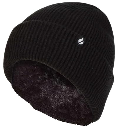 Heat Holders Beanie Mütze für Damen mit Heatweaver Fleecefutter Modische Damen Umsatz Cuff Mütze (Einheitsgröße, Schwarz)