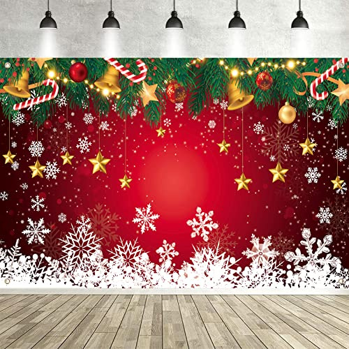 AOLOA Weihnachts Banner - Große Rot & Weiß Schneeflocke Dekoration, Drinnen & Draußen, Winter Party & Garten Wand Deko