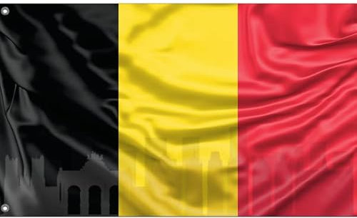 Brüssel Skyline Flagge, Belgien | einzigartiger Designdruck | Made in EU (90x150cm)