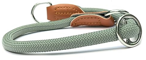 Leisegrün Hundehalsband Paracord verstellbar | Halsband für Hunde aus Nylon | Modell Devon | Grün | Größe: M