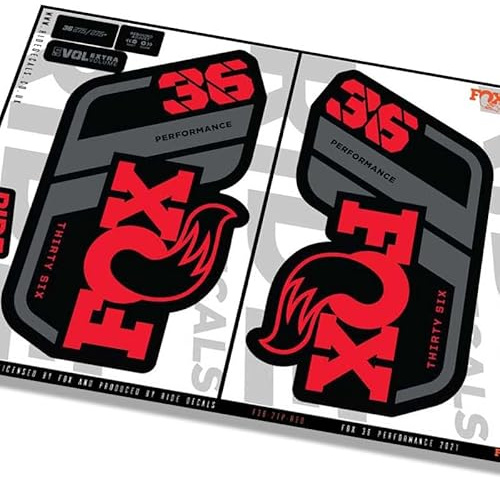 Fox 36 Performance 2021 Fork Decals - Red - Licensed by Fox GLOSS